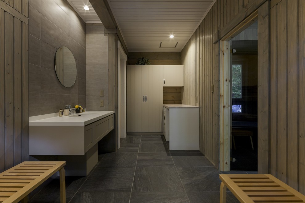 Example of a danish laundry room design in Tokyo Suburbs