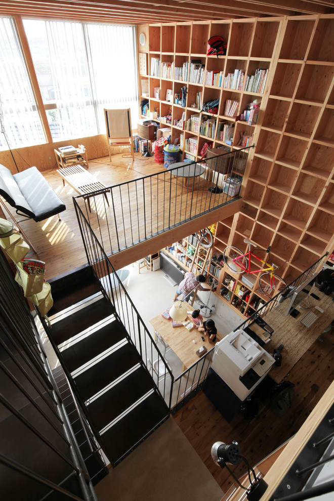 Inspiration for an industrial living room remodel in Tokyo Suburbs