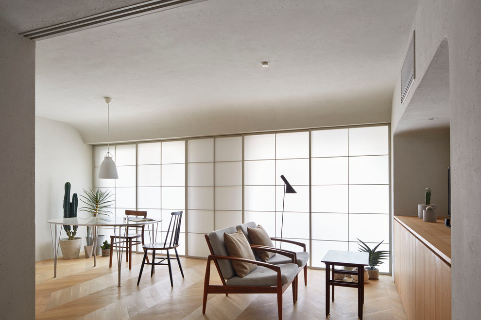 Rustikales Wohnzimmer in Tokio