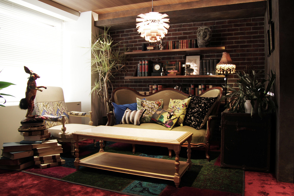 This is an example of a rustic living room in Tokyo.