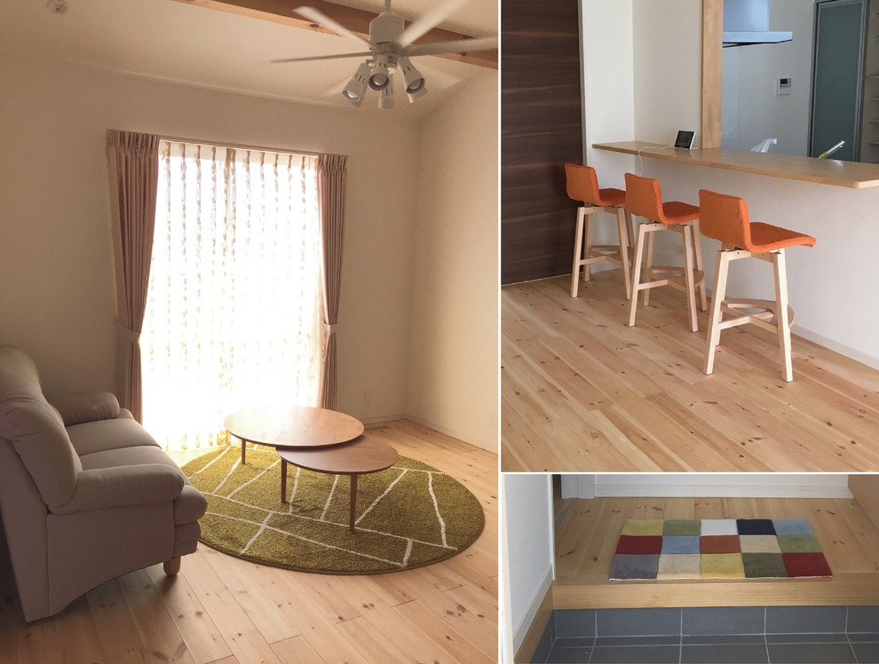 Design ideas for a scandi living room in Fukuoka.