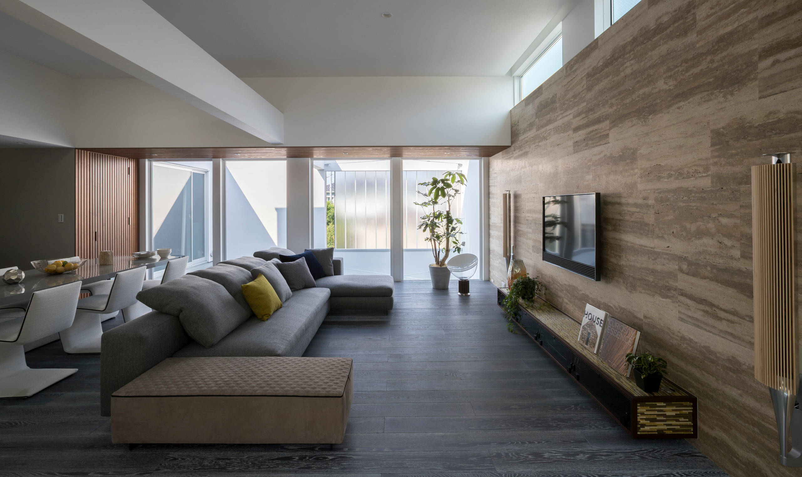 Grey floors 2024 with brown furniture