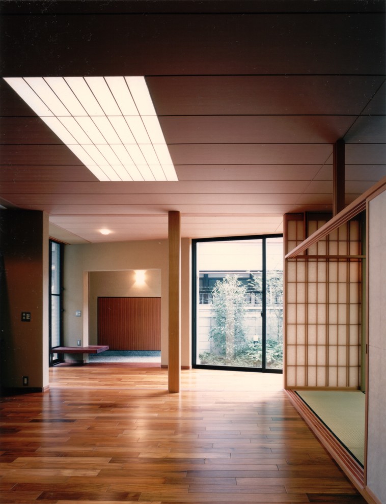 World-inspired open plan living room in Tokyo.
