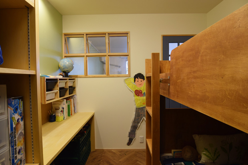 Idée de décoration pour une chambre d'enfant chalet.