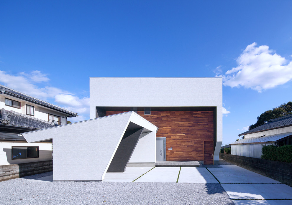 福岡にあるコンテンポラリースタイルのおしゃれな家の外観の写真