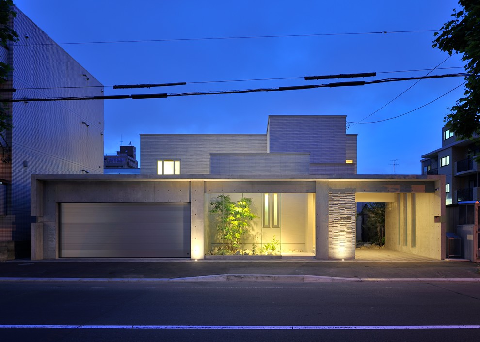 札幌にあるコンテンポラリースタイルのおしゃれな家の外観の写真