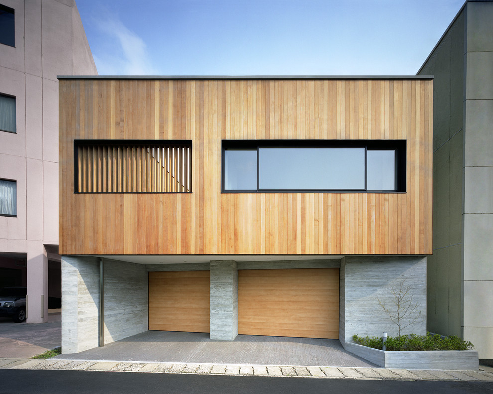 Idéer för funkis flerfärgade hus, med platt tak