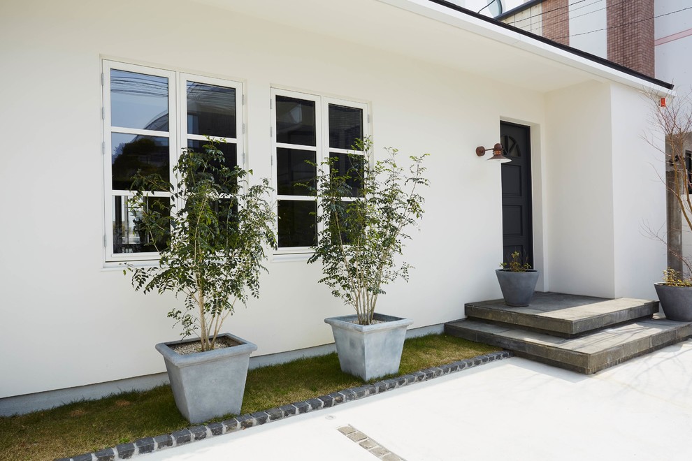 This is an example of a scandi house exterior in Fukuoka.