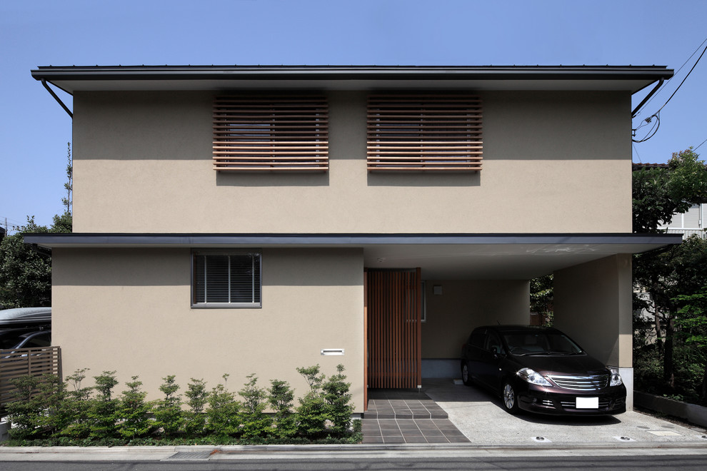 Design ideas for a contemporary house exterior in Tokyo Suburbs.