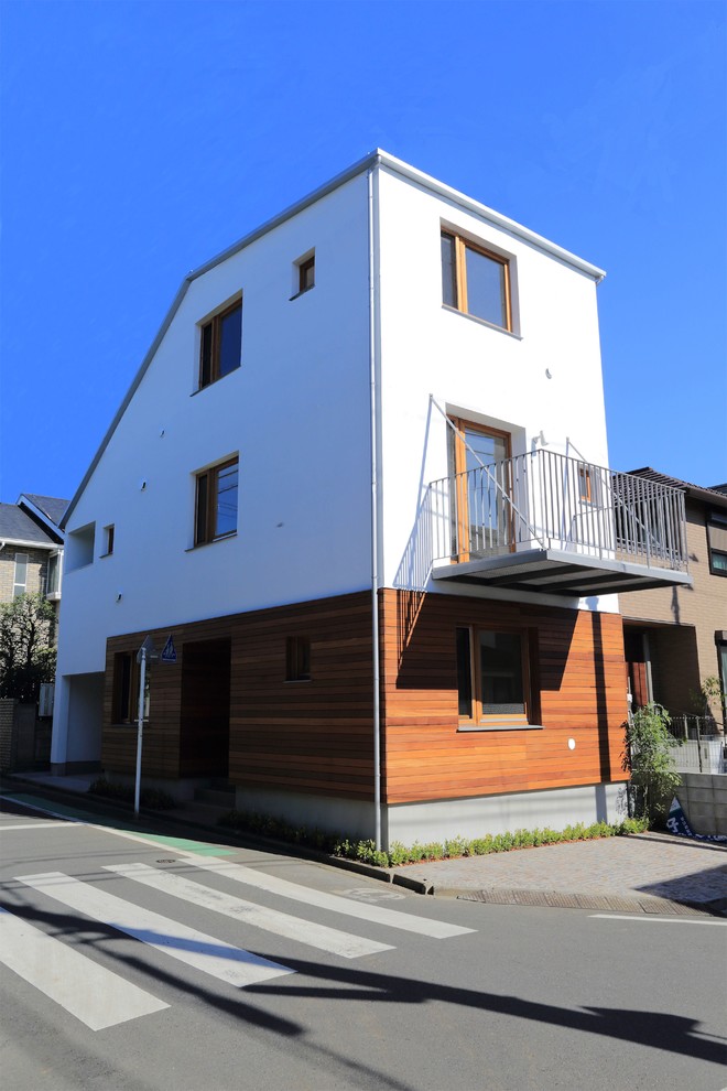 東京23区にあるトランジショナルスタイルのおしゃれな家の外観の写真