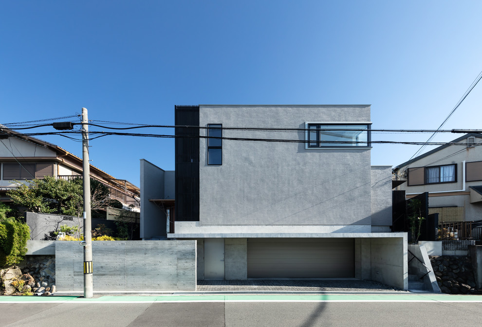 Design ideas for a modern house exterior in Osaka.