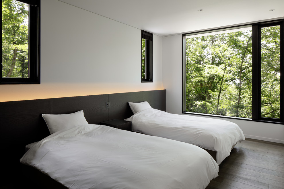 Design ideas for a modern bedroom in Other.