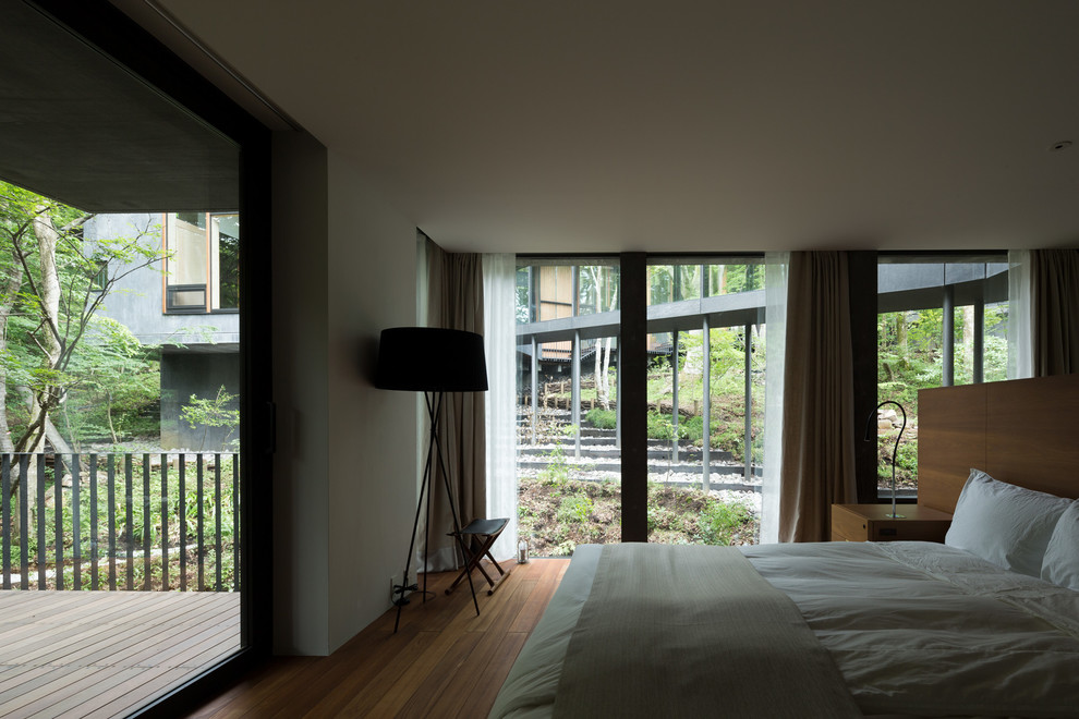 Design ideas for a modern bedroom in Tokyo Suburbs.