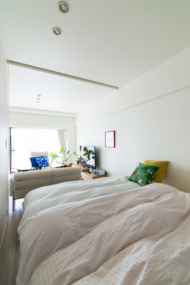 東京都下にある北欧スタイルのおしゃれな寝室