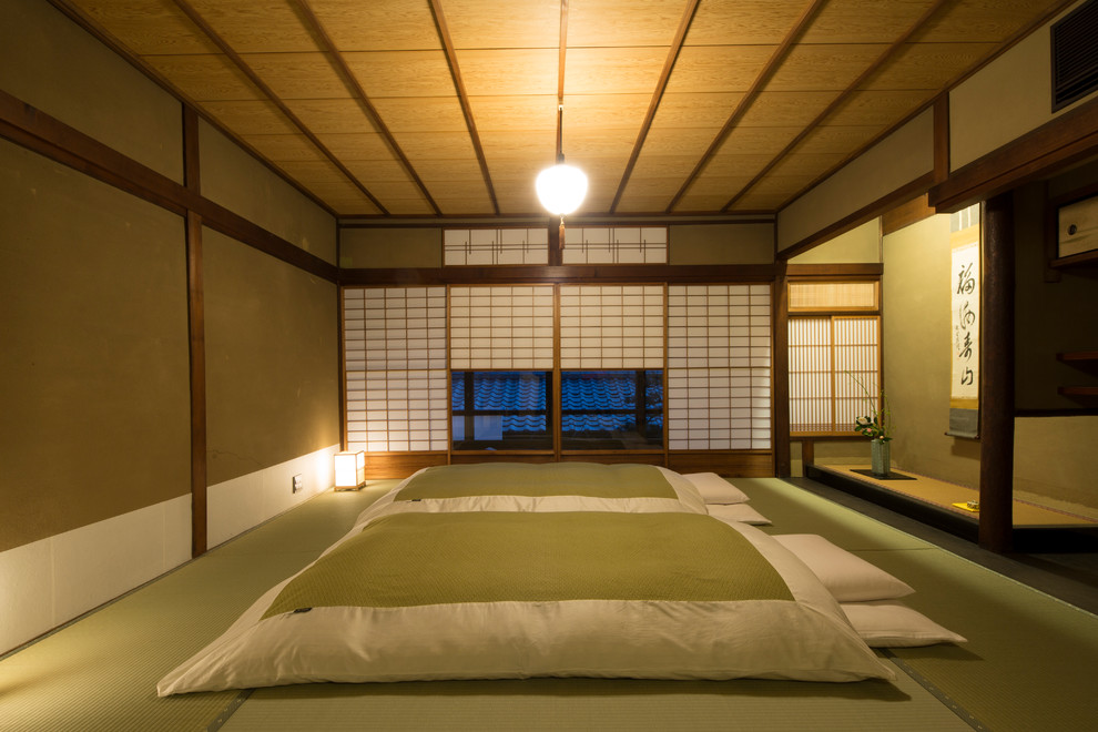 京都にある和風のおしゃれな寝室のレイアウト