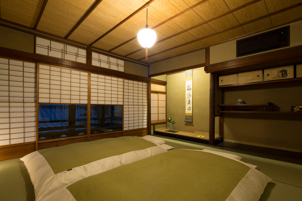 京都にある和風のおしゃれな寝室のレイアウト