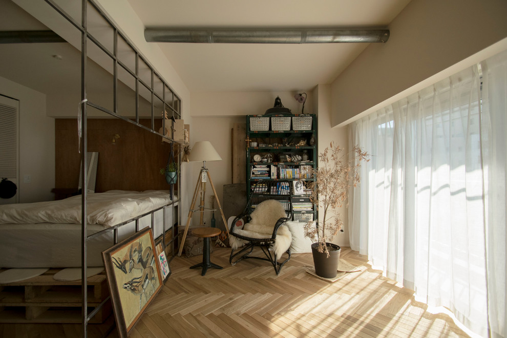 Design ideas for an industrial bedroom in Tokyo.