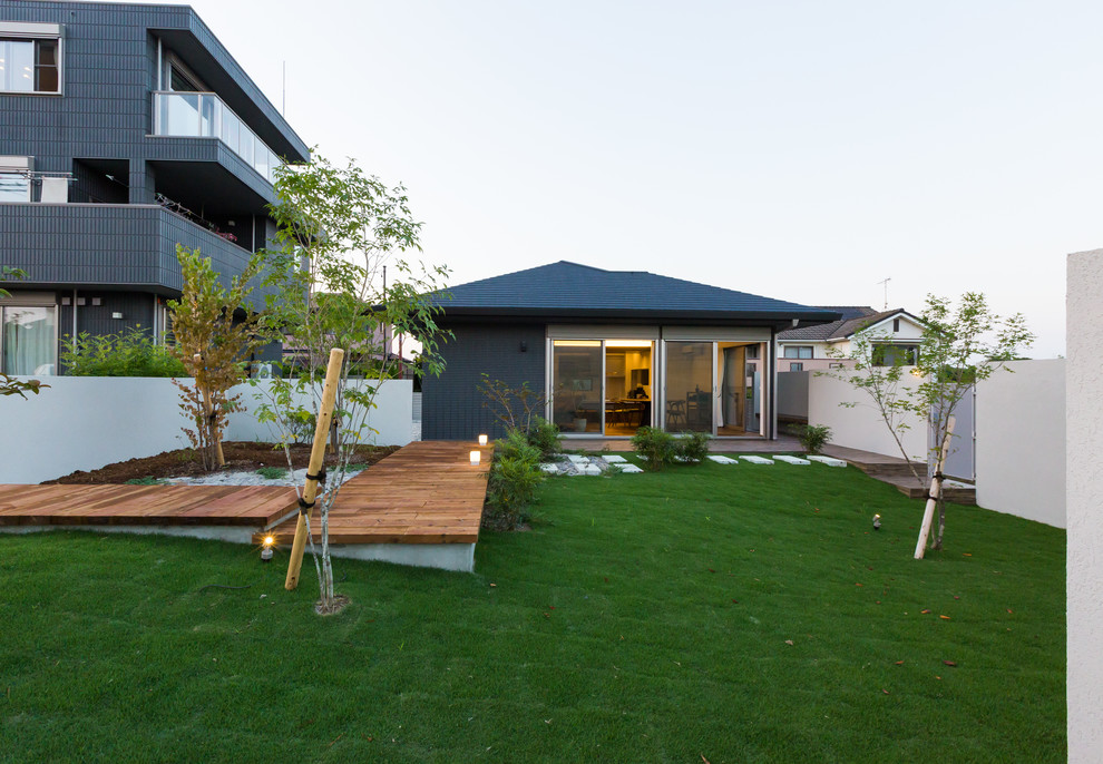 Источник вдохновения для домашнего уюта: солнечный участок и сад на заднем дворе в восточном стиле с хорошей освещенностью