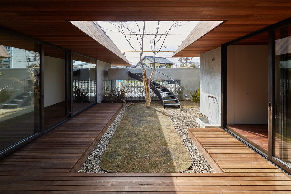 Modelo de jardín de estilo zen en patio