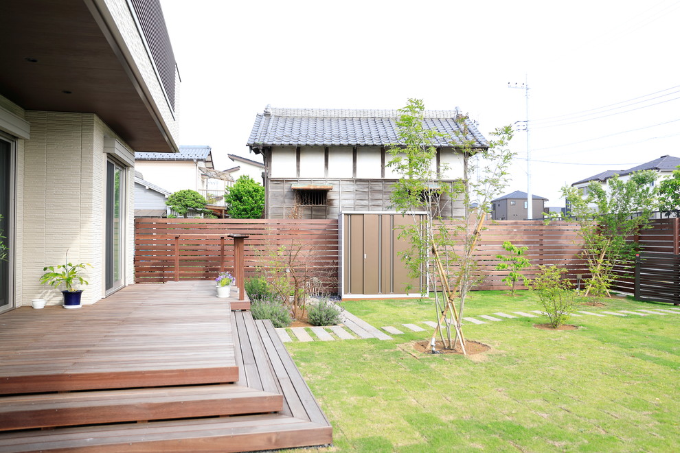 Geometrischer, Mittelgroßer Landhausstil Japanischer Garten mit direkter Sonneneinstrahlung in Sonstige