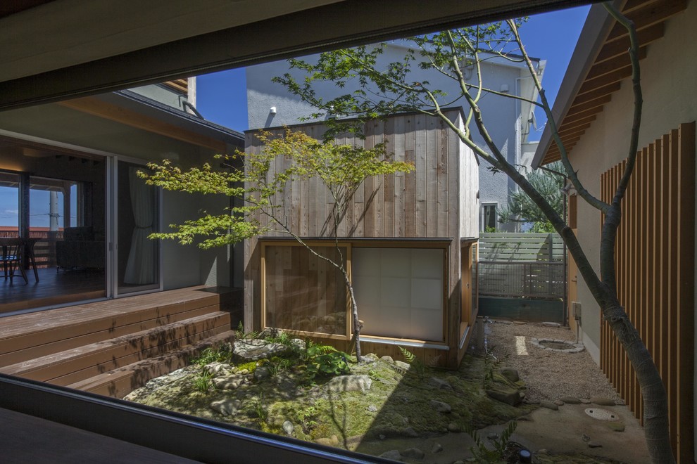 Diseño de jardín de estilo zen en patio