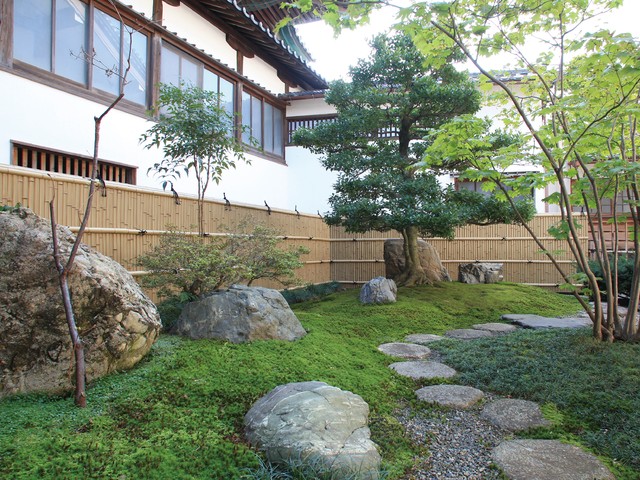 坪庭 室内庭園 庭 青竹 竹 竹垣 砂利 和風庭園 庭園 - その他