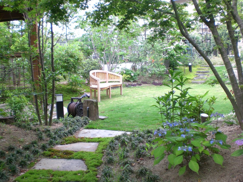 Esempio di un giardino vittoriano esposto in pieno sole