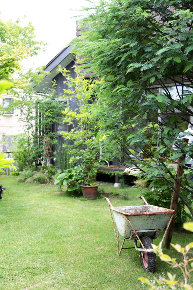 Ispirazione per un giardino esposto in pieno sole di medie dimensioni e davanti casa in primavera con pavimentazioni in pietra naturale