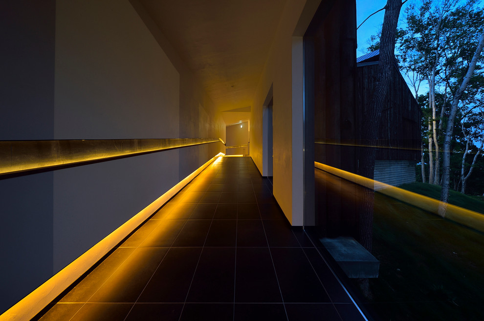 Example of a minimalist hallway design in Sapporo