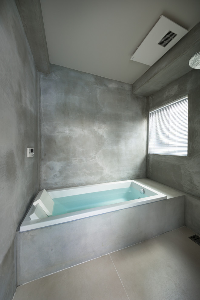 Bathroom - industrial bathroom idea in Tokyo