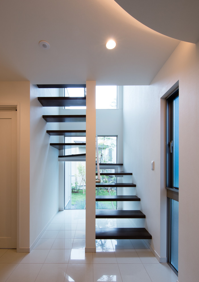 Источник вдохновения для домашнего уюта: п-образная лестница среднего размера в скандинавском стиле с деревянными ступенями без подступенок