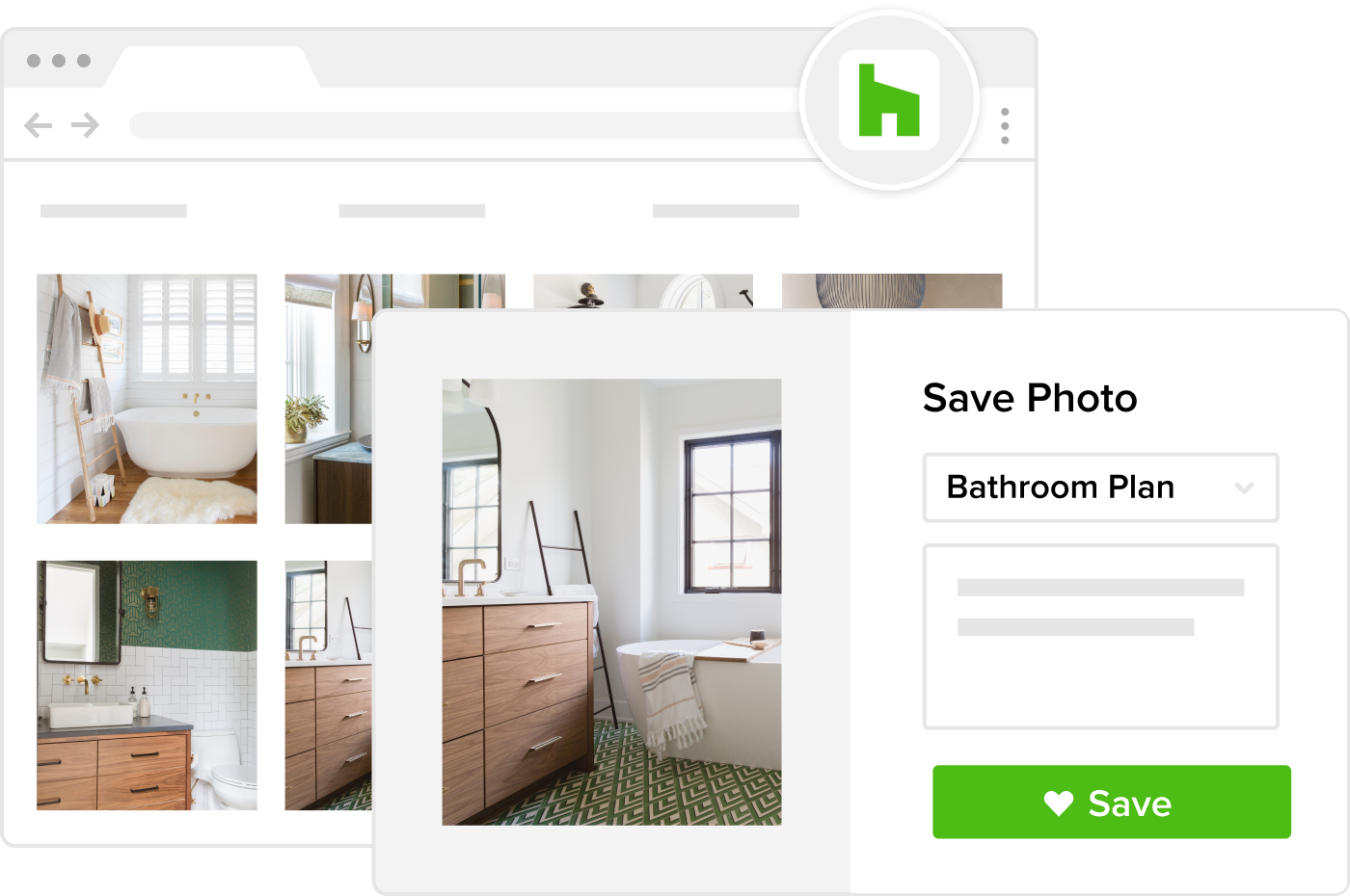Save from the web with the Houzz Chrome extension